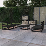 6 Piece Garden Lounge Set Solid Wood Pine