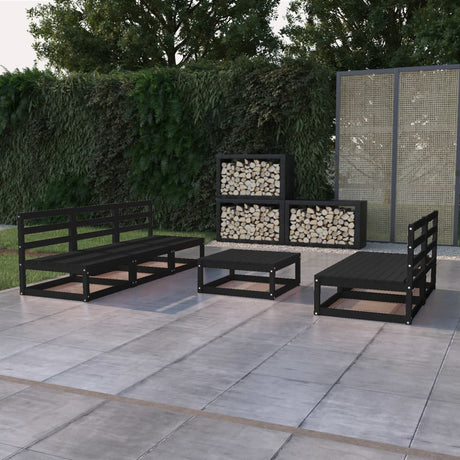 6 Piece Garden Lounge Set Solid Wood Pine