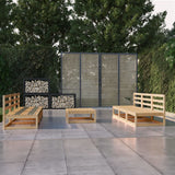 7 Piece Garden Lounge Set Solid Wood Pine
