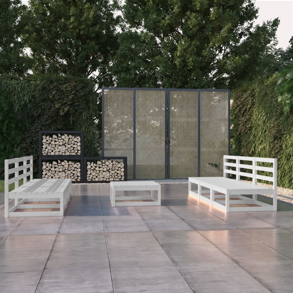 7 Piece Garden Lounge Set Solid Wood Pine