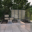 7 Piece Garden Lounge Set Solid Wood Pine