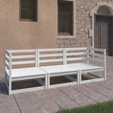 Garden 3-Seater Sofa Solid Pinewood