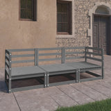 Garden 3-Seater Sofa Solid Pinewood