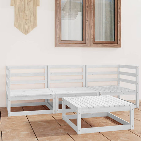 4 Piece Garden Lounge Set Solid Pinewood