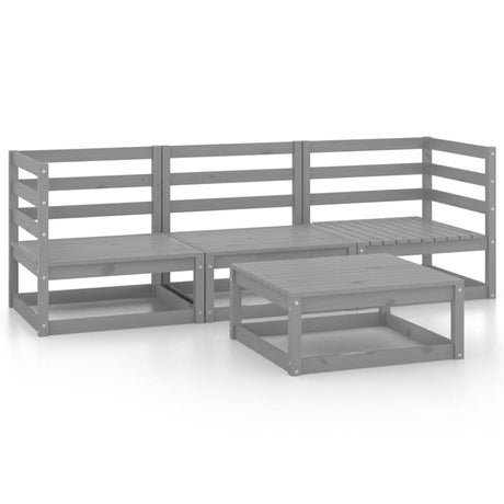 4 Piece Garden Lounge Set Solid Pinewood