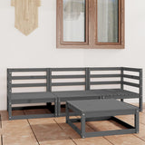 4 Piece Garden Lounge Set Solid Pinewood