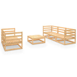 6 Piece Garden Lounge Set Solid Pinewood