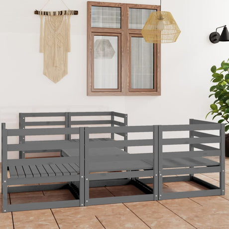 6 Piece Garden Lounge Set Solid Pinewood