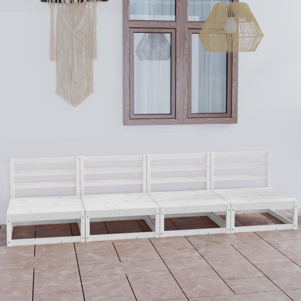 Garden 4-Seater Sofa Solid Pinewood