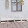 Garden 4-Seater Sofa Solid Pinewood