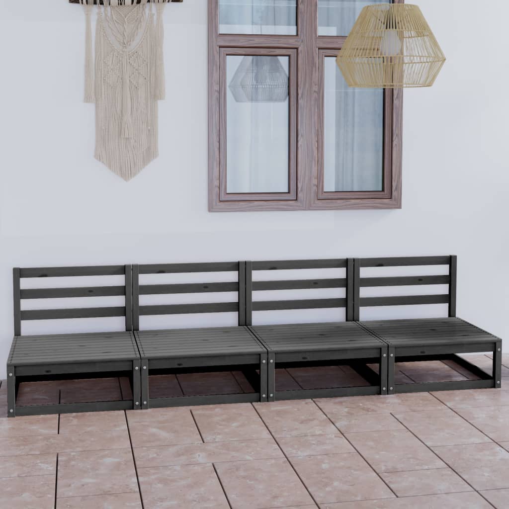 Garden 4-Seater Sofa Solid Pinewood