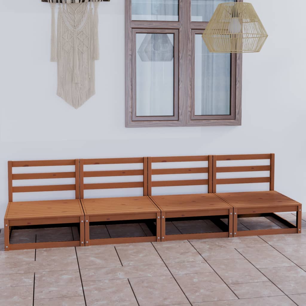 Garden 4-Seater Sofa Solid Pinewood