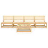 5 Piece Garden Lounge Set Solid Wood Pine
