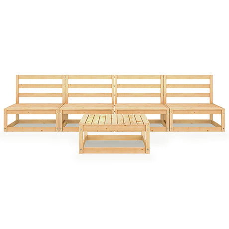 5 Piece Garden Lounge Set Solid Wood Pine