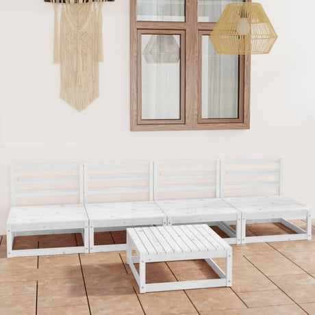 5 Piece Garden Lounge Set Solid Wood Pine