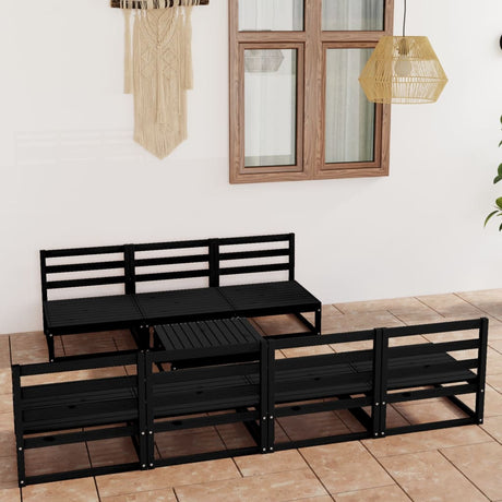 8 Piece Garden Lounge Set Solid Pinewood