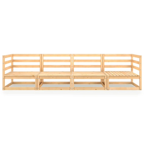 Garden 4-Seater Sofa Solid Pinewood