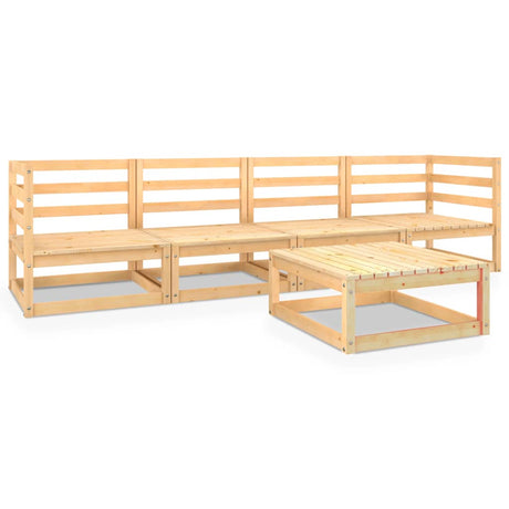 5 Piece Garden Lounge Set Solid Wood Pine