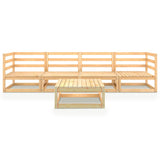 5 Piece Garden Lounge Set Solid Wood Pine
