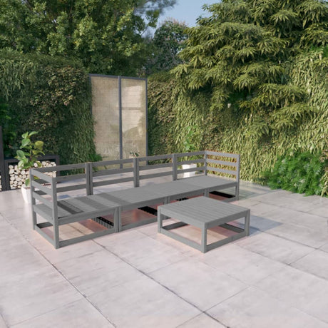 5 Piece Garden Lounge Set Solid Wood Pine