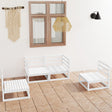 4 Piece Garden Lounge Set Solid Wood Pine