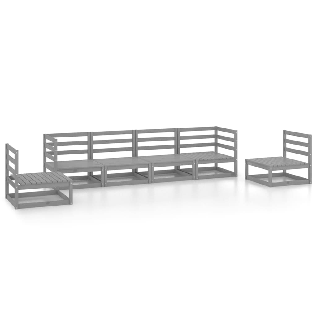 6 Piece Garden Lounge Set Solid Pinewood