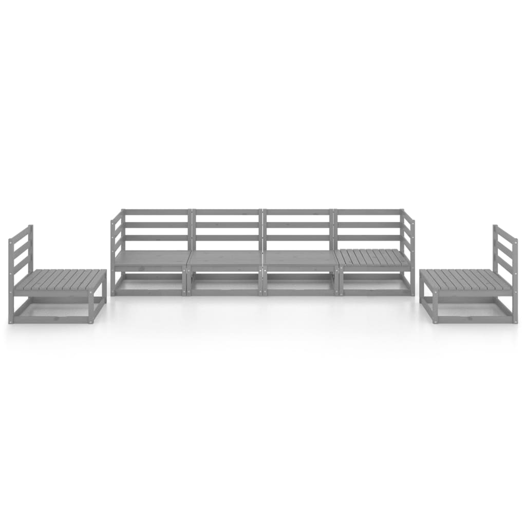 6 Piece Garden Lounge Set Solid Pinewood