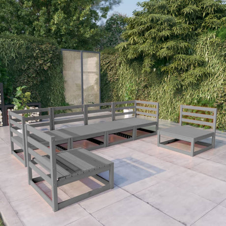 6 Piece Garden Lounge Set Solid Pinewood