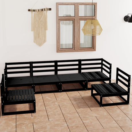 6 Piece Garden Lounge Set Solid Pinewood