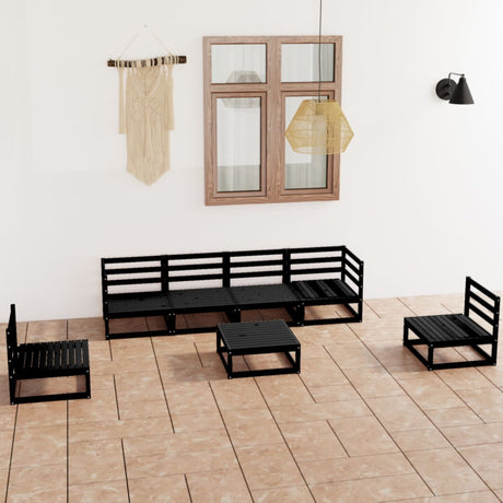 7 Piece Garden Lounge Set Solid Wood Pine
