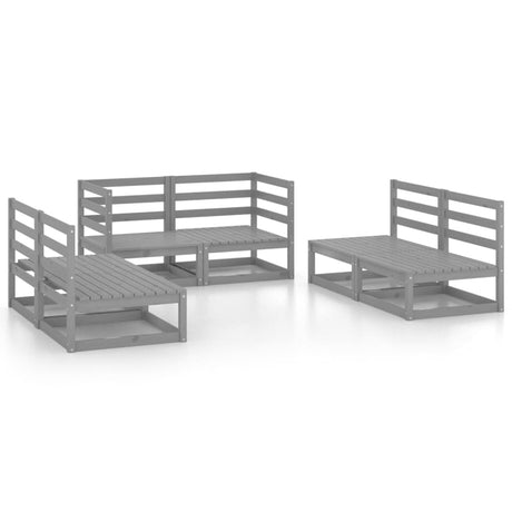 6 Piece Garden Lounge Set Solid Pinewood