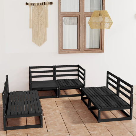 6 Piece Garden Lounge Set Solid Pinewood