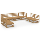 8 Piece Garden Lounge Set Solid Pinewood