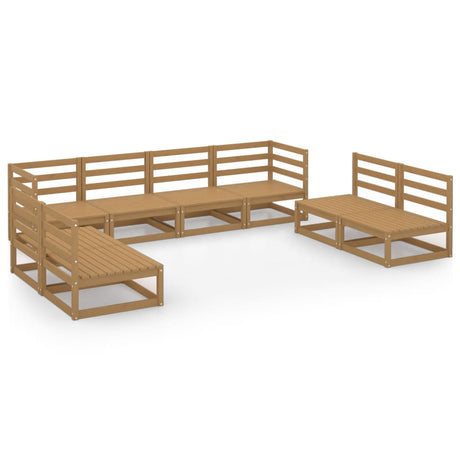8 Piece Garden Lounge Set Solid Pinewood