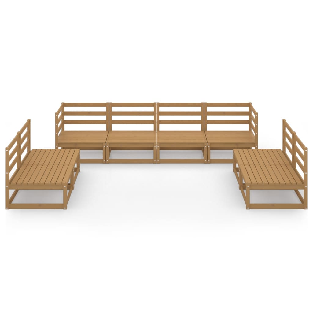 8 Piece Garden Lounge Set Solid Pinewood