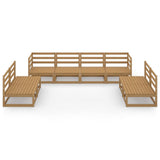 8 Piece Garden Lounge Set Solid Pinewood