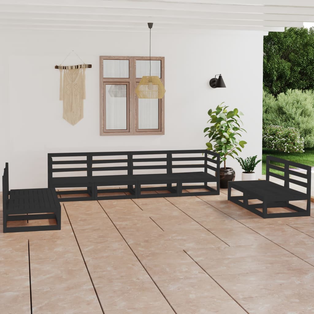 8 Piece Garden Lounge Set Solid Pinewood