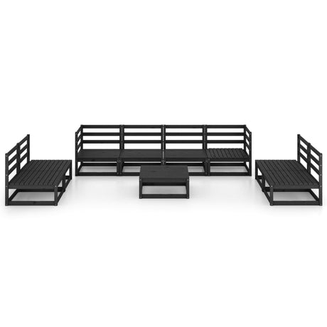 9 Piece Garden Lounge Set Solid Pinewood