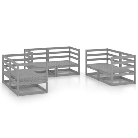 6 Piece Garden Lounge Set Solid Pinewood