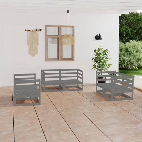 6 Piece Garden Lounge Set Solid Pinewood
