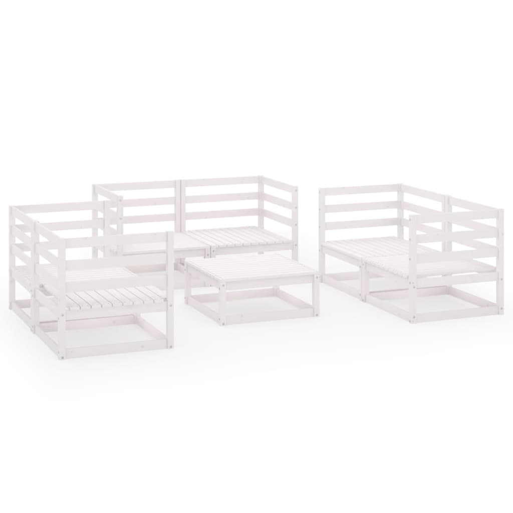7 Piece Garden Lounge Set Solid Pinewood