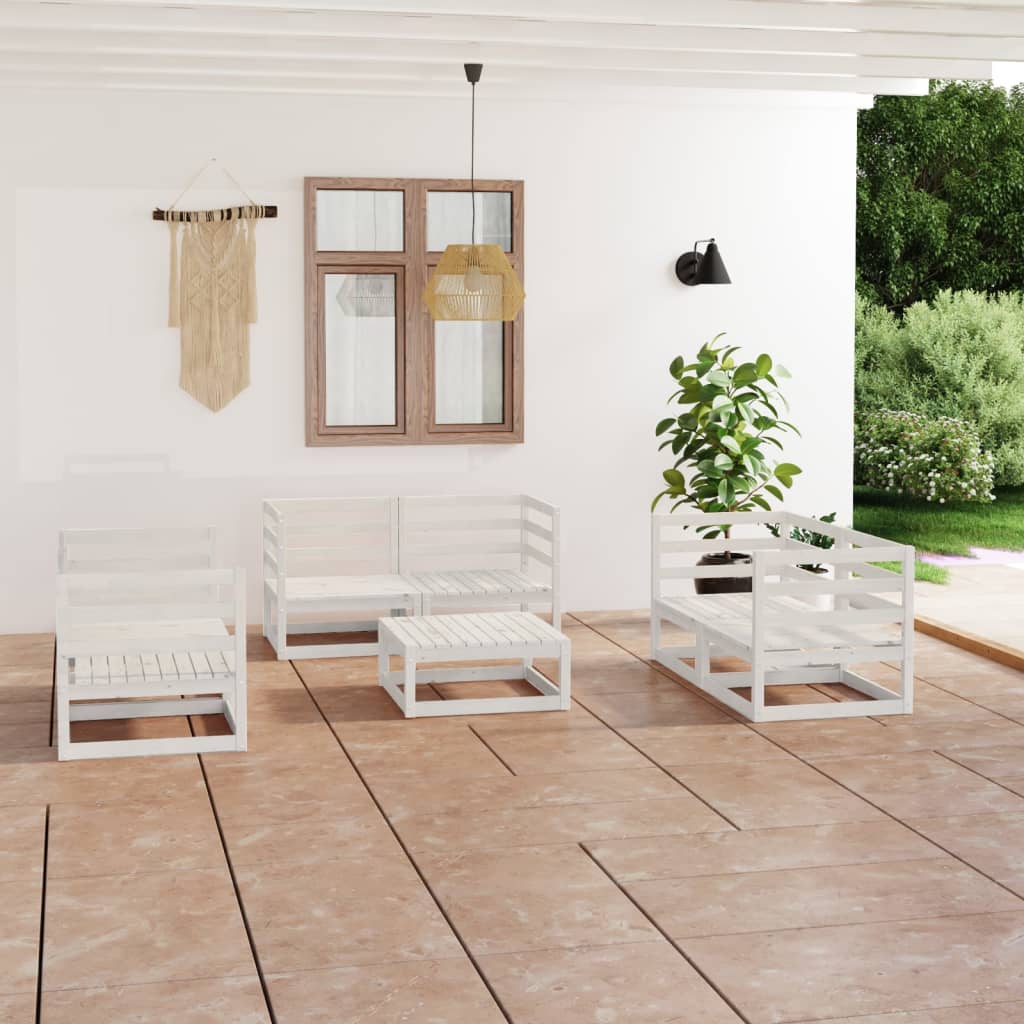 7 Piece Garden Lounge Set Solid Pinewood