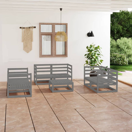 7 Piece Garden Lounge Set Solid Pinewood