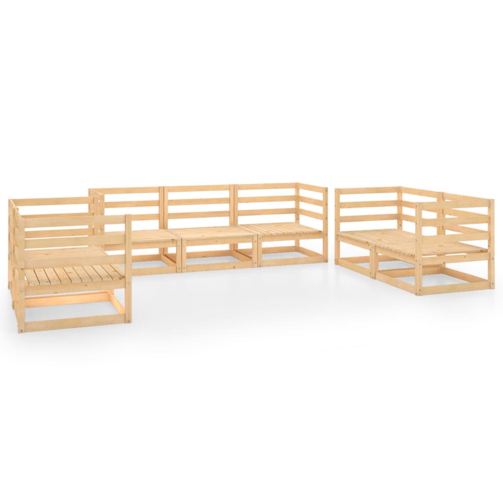 7 Piece Garden Lounge Set Solid Pinewood