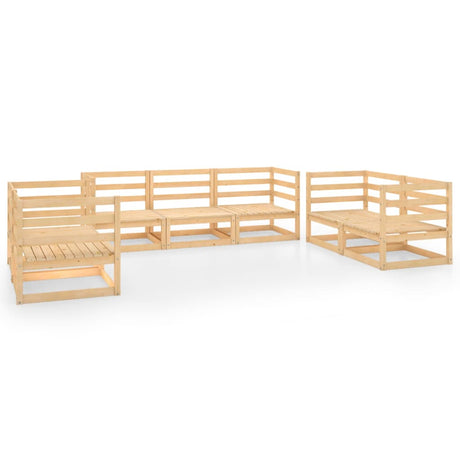 7 Piece Garden Lounge Set Solid Pinewood