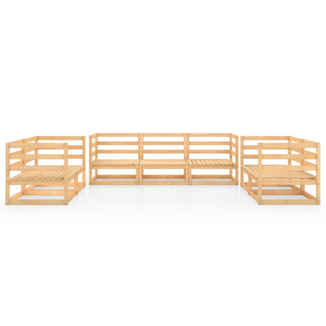 7 Piece Garden Lounge Set Solid Pinewood