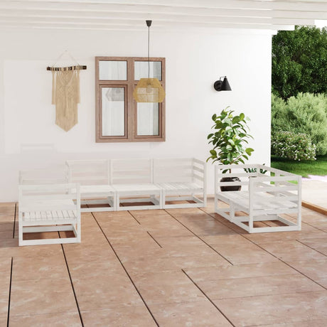 7 Piece Garden Lounge Set Solid Pinewood