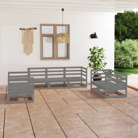 7 Piece Garden Lounge Set Solid Pinewood