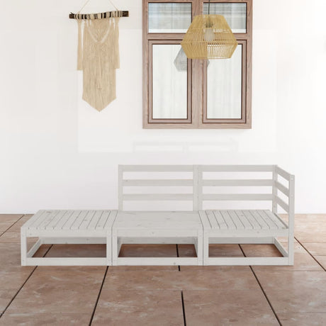 3 Piece Garden Lounge Set Solid Pinewood