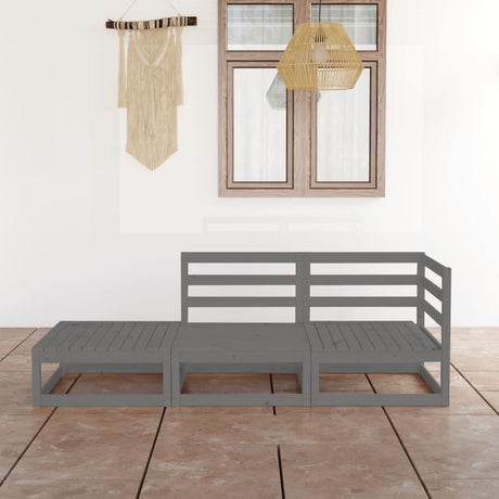 3 Piece Garden Lounge Set Solid Pinewood